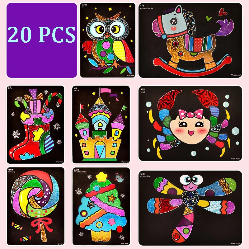 Autocollants de dessin magique arc-en-ciel, ensemble de jouets de dessin créatifs, jouets éducatifs d'apprentissage précoce pour enfants, cadeau fait à la main