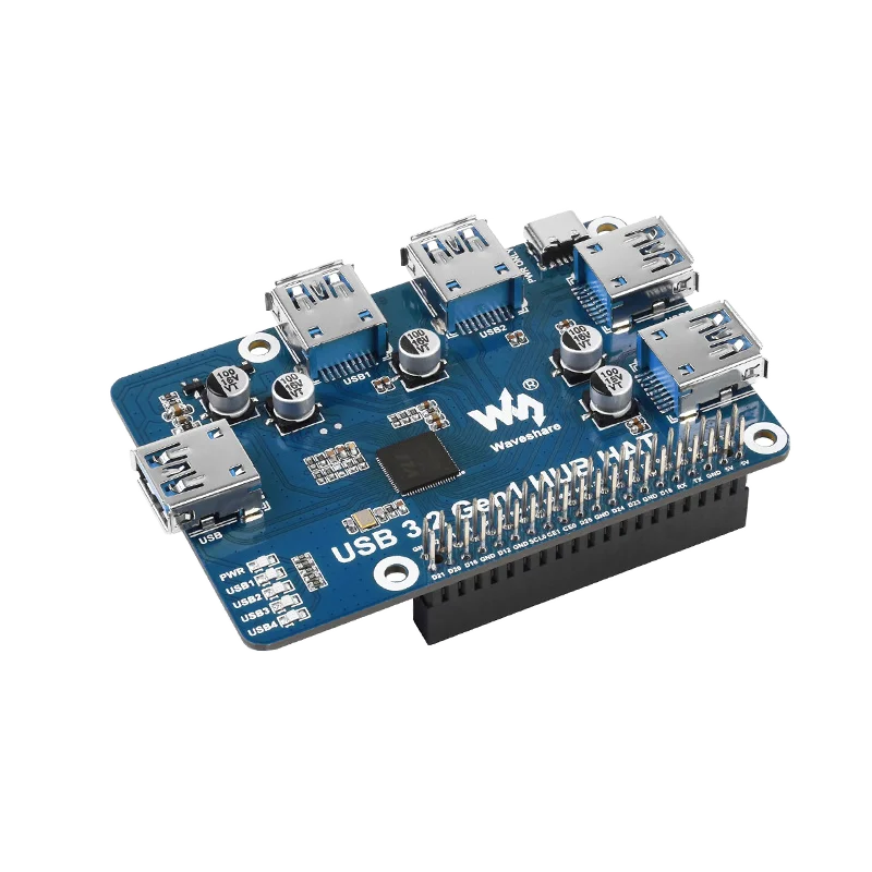 Raspberry Pi 4 Model B USB Hub Hat 4 x USB 3.2 GEN1 Ports Expansion Board Driver-Free for Raspberry Pi 400 / 3B / 3B+/ Zero/4B