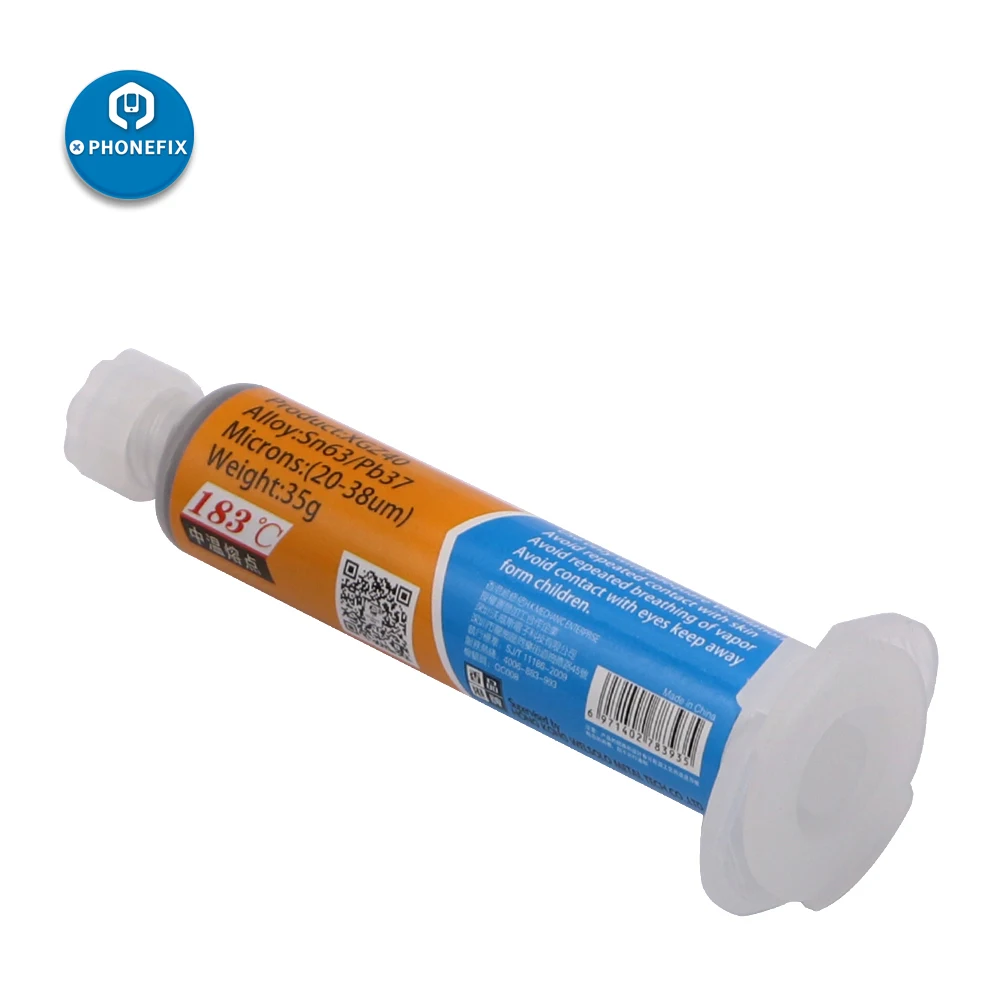 Mechanic Paste Flux 10CC Tin Soldering XG-Z40 25-45um with Syringe for Mobile Phone SMD PGA PCB Repair Soldering Paste