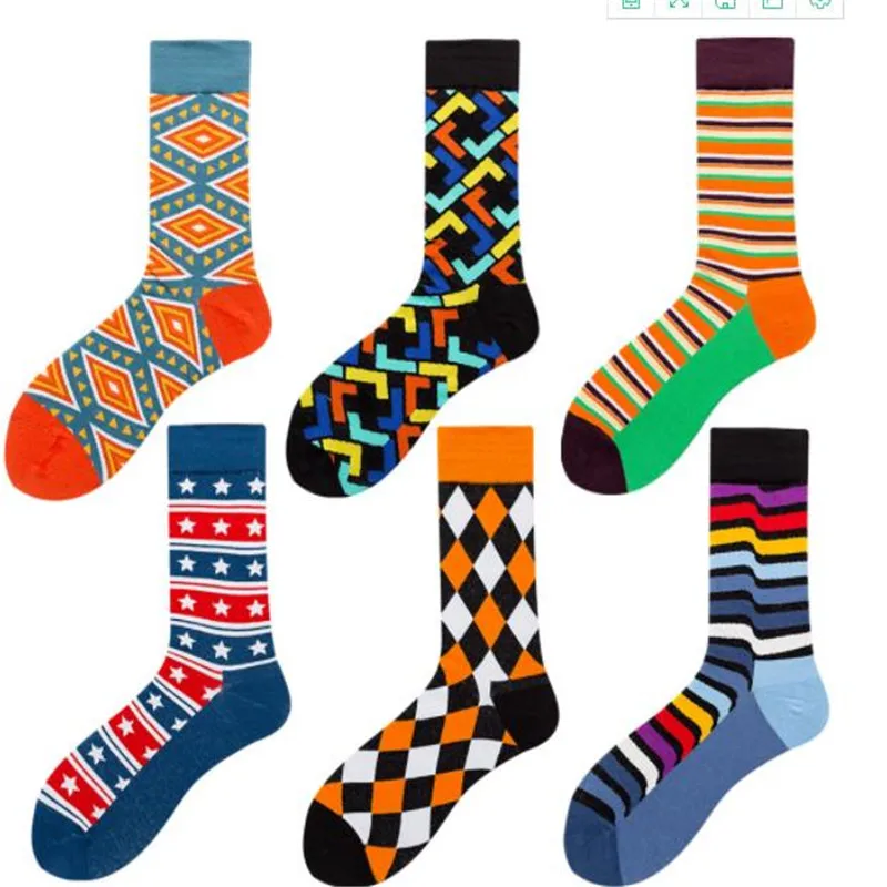 

Striped Star, Coffee Stripe, trapezoid, national flower type, color wave, white diamond, men and women cotton tube socks ZQ073