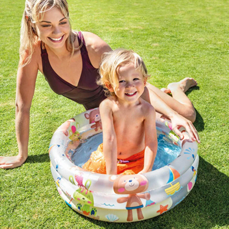 Intex-piscina hinchable para niños, piscina hinchable con bonito patrón, para remar, agua al aire libre