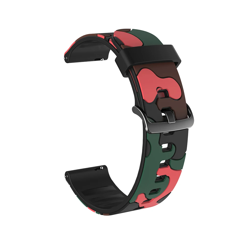 20mm 22mm Camouflage Band For Huawei Watch GT3 GT2 42mm 46mm Honor Magic Silicone Bracelet Strap for Xiaomi Watch Color Sport