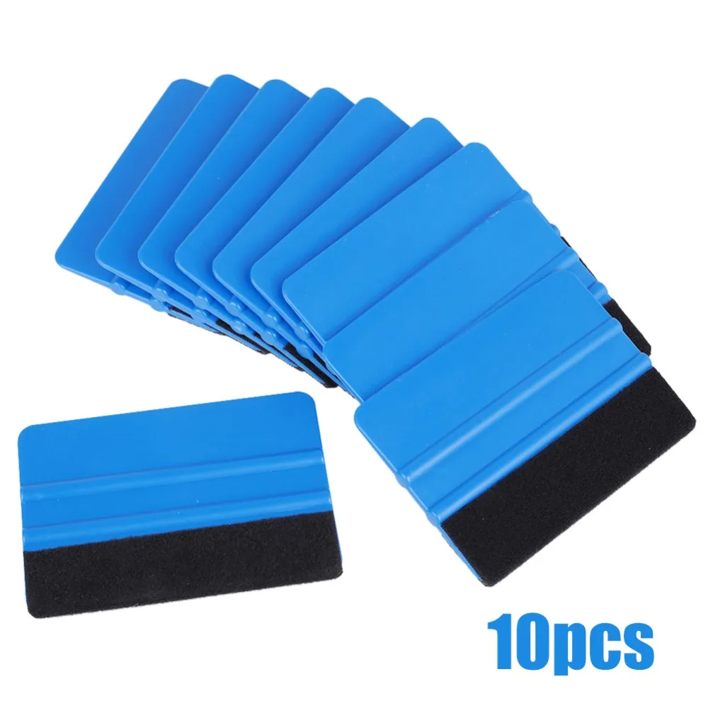 10 Pieces/lot Blue Squeegee Felt Edge Scraper, Car Decals Vinyl Wrapping & Tint Tools