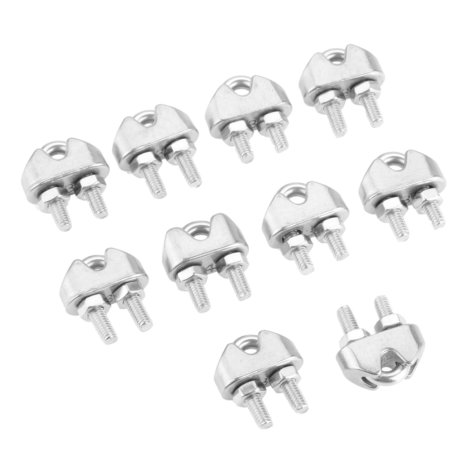 1/4/10Pcs 3/4/5mm Marine Grade Stainless Steel 316 Wire Rope Clips Clamp Cable Grip Metal Wire U Bolts Fixing Tool Yachts Boats