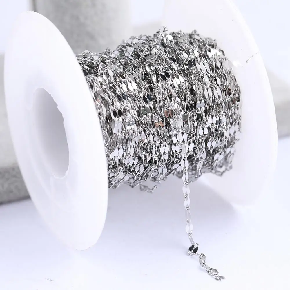 10meters/roll 2mm Stainless Steel lip Link Chain For Jewelry Making Diy Necklace Bracelets Accessories