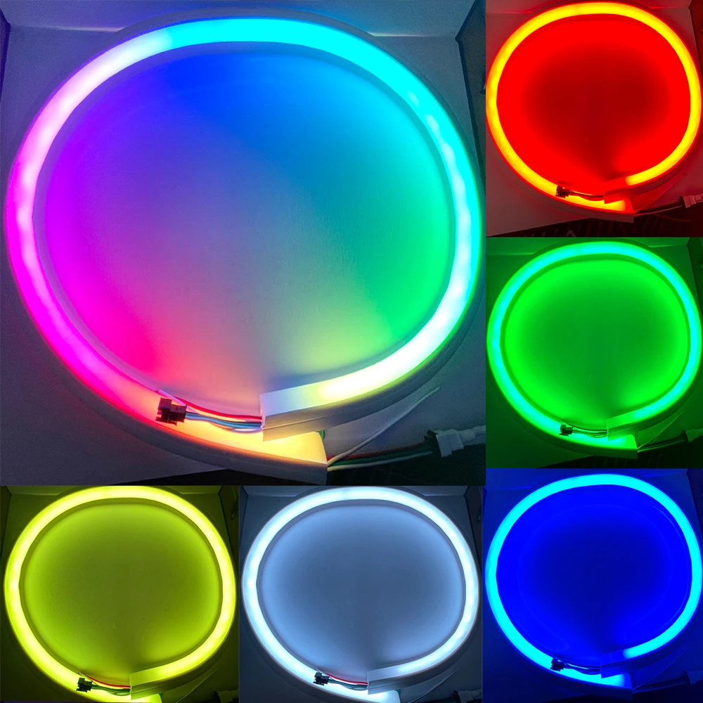 DC5V/12V WS2812B WS2813 WS2815 SK9822 inteligentny niezależne adresowane RGB pikseli żel krzemionkowy rura linowa Neon Led pasek oświetleniowy