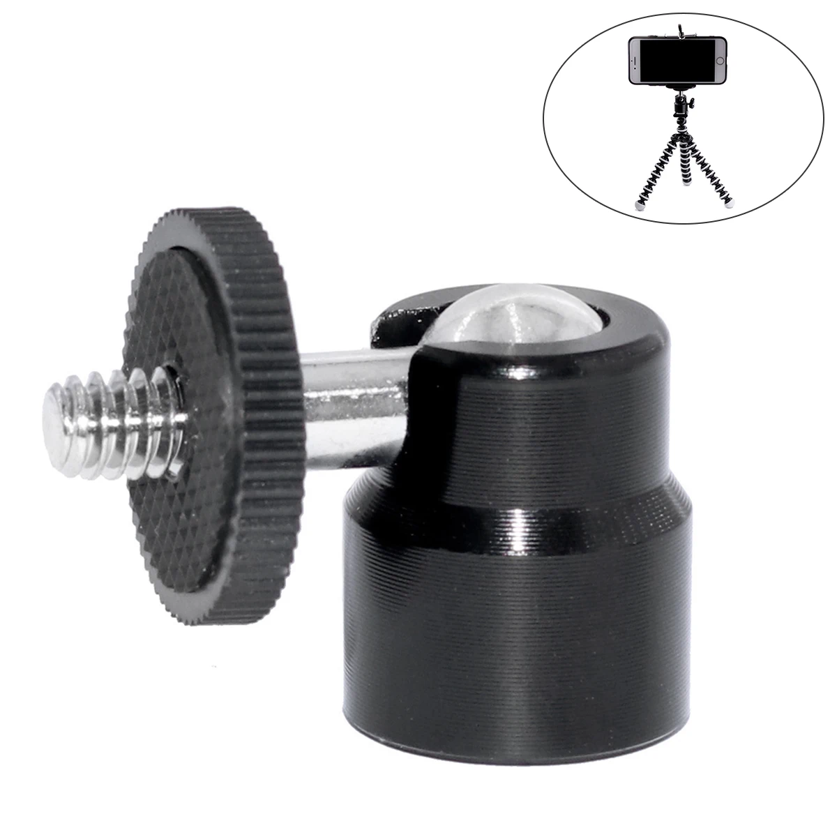 

1/4 Inch Hot Tripod Mount Camera Head Ball Adapter Cradle Ball Head with Live LED Light Flash Bracket Holder for DSLR DV Camera