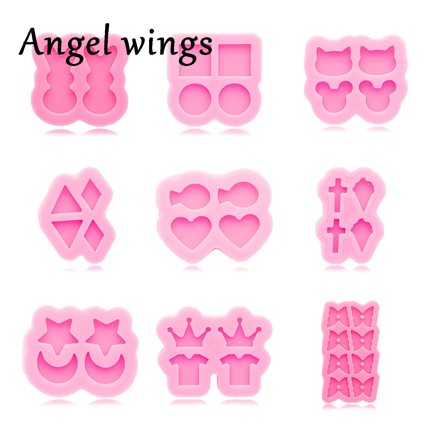 DY0891 Many Shapes Butterfly/Mouse/square/round/heart Studs Earrings Silicone Molds - Resin Mould - Epoxy DIY Jewelry Craft Tool