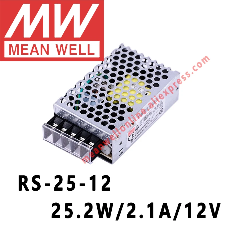 

Mean Well RS-25-12 AC/DC 25,2 Вт/А/12 В, единичный выход, импульсный источник питания, Интернет-магазин meanwell