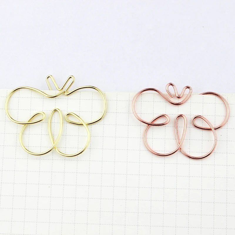 Imagem -02 - Rose Gold Butterfly Shaped Paper Clip Pin Bonito Mini Clip Pin Criativo Office Table Acessórios Planner Clip Clipes de Metal