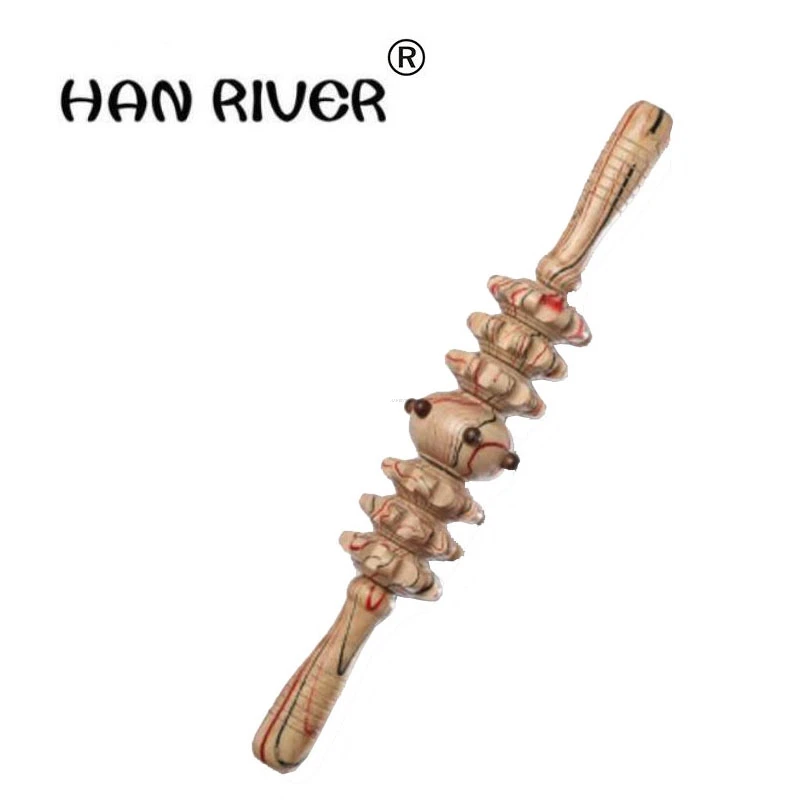 

Transparent color six yoga meridian thin shaft rod full-body massage stick rolling back massage lamented the waist neck leg wood