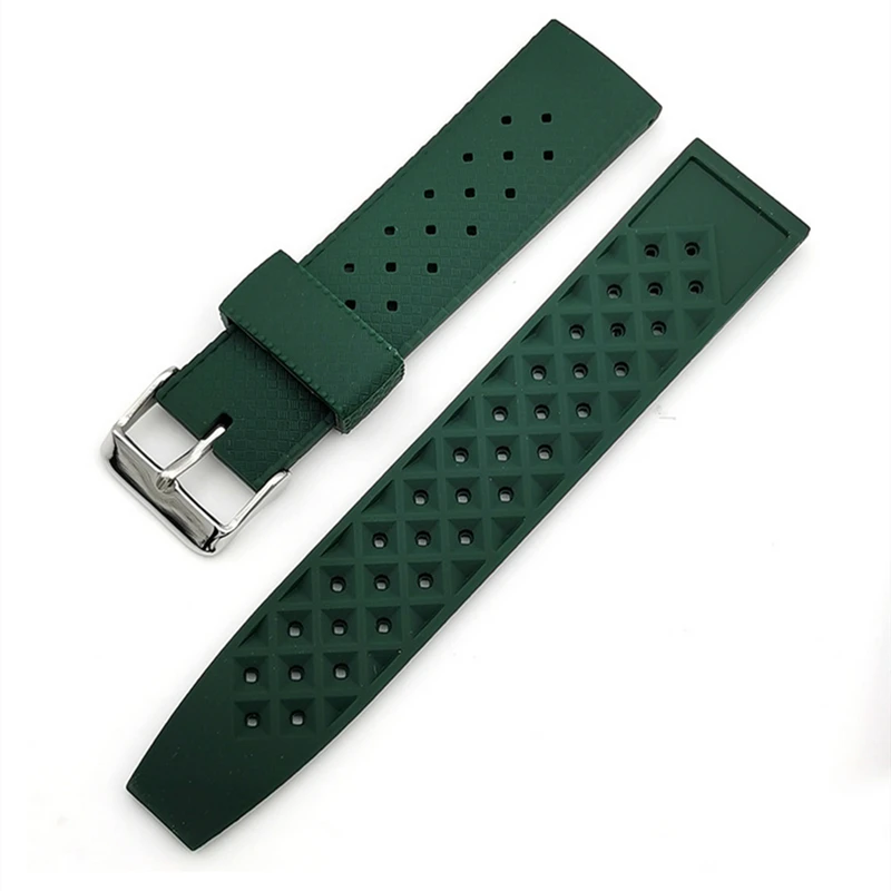 สายนาฬิกาข้อมือสำหรับนักดำน้ำสายรัดซิลิโคนสำหรับเล่นกีฬาสมาร์ทวอท์ช20มม. 22มม.