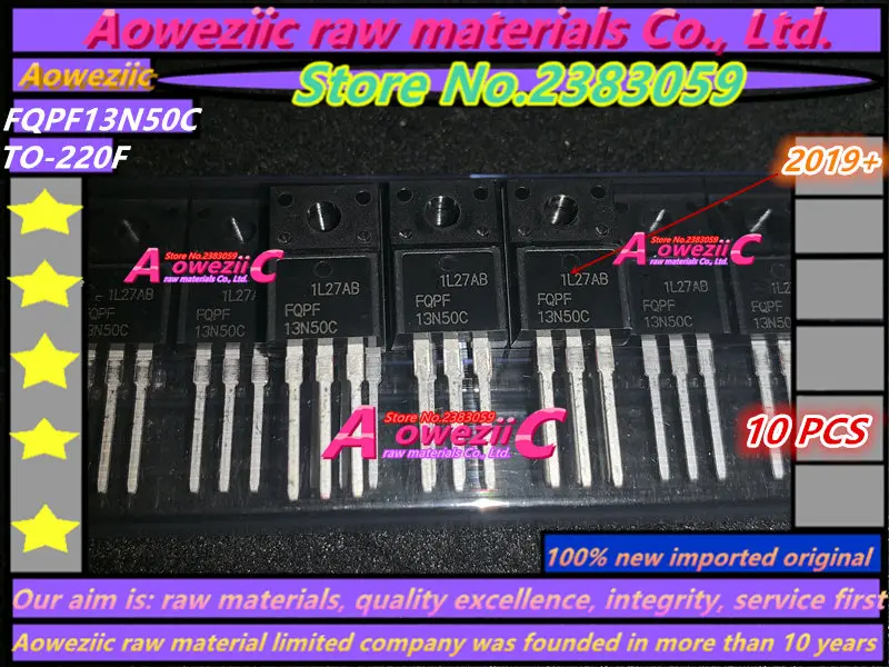 Aoweziic 2019+ 100% new imported original  FQPF13N50C 13N50 TO-220F MOS FET  500V 13A