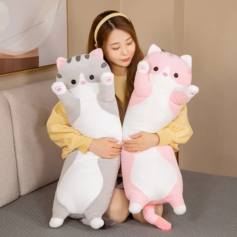 

Cute Soft Long Cat Pillow Plush Toys Stuffed Sleep Pillow Cushion Gift Doll for Kids Girls