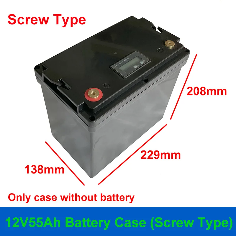 12V 55Ah Batteriegehäuse Schraubentyp 4S 50A BMS mit Balance für LiFePO4-Batterie Sonnensystem Energiespeicher 12V55Ah Leere Box 4S50A