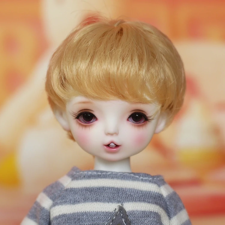 D03-P339 juguete para niños BJD DD SD MSD 1/4 1/6 1/3 accesorios para muñecas peluca alambre de alta temperatura pelo corto colorido blanco dorado 1 Uds