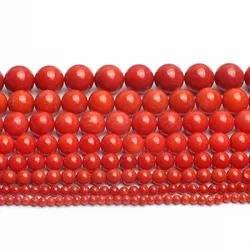 2/3/4/6/8mm AAA Natural Red Coral Stone Beads Round Loose Beads for Accessories Jewellery Making Diy Bracelet 15
