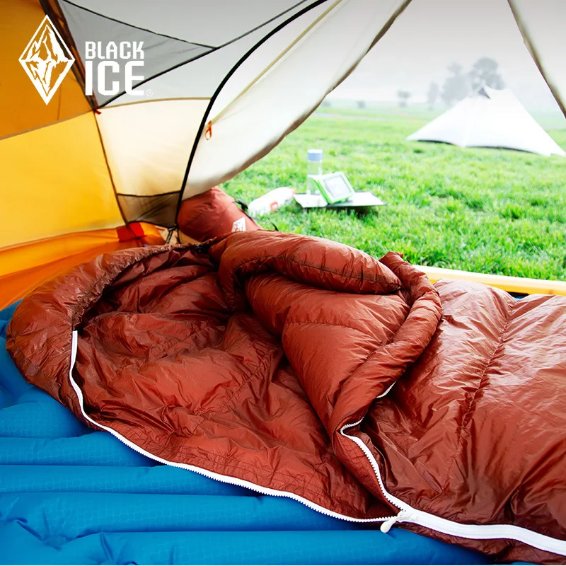 Black Ice E-series Ultra Warm Envelope 90% Gray Goose Down Sleeping Bag 700FP Camping Hiking Backpacking E400 E700 E1000 E1300