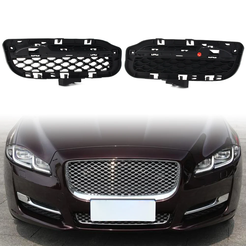 2pcs Car Bumper Fog Lamp Grille Foglights Grill Protector ABS Trim For Jaguar XJ 2016 2017 2018 2019 2020 2021 C2D27003