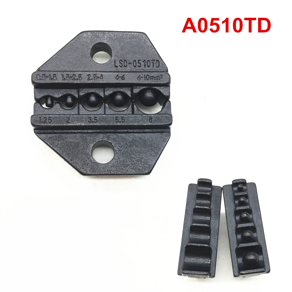 Zestaw matryc do zaciskania A0510TD szczęki do zaciskania nieizolowanych końcówek kablowych 22-8AWG 0,5-10mm2