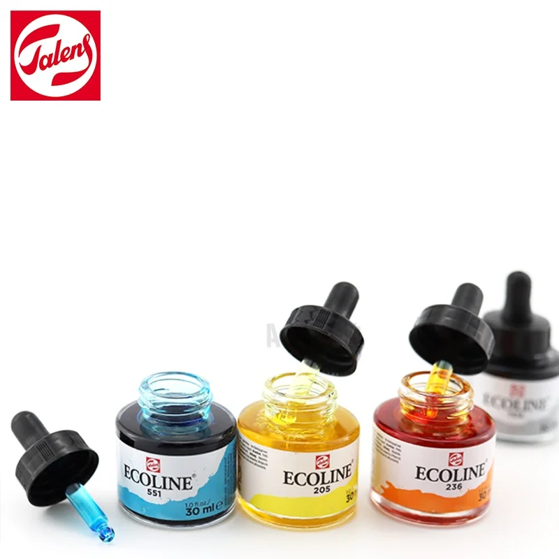 

Talens watercolor ink Ecoline transparent liquid pigment color drawing dropper aquarelle paint 30ml art supplies