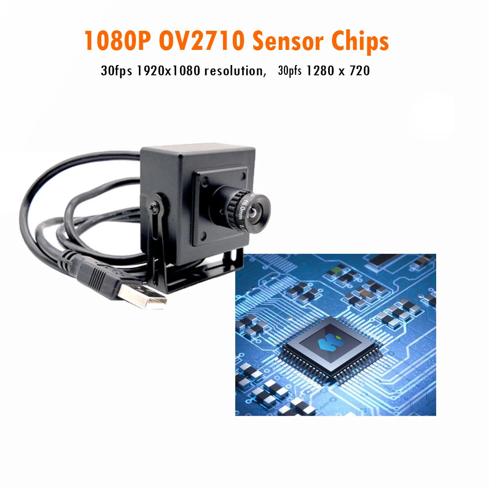 2.0 Megapixel HD USB Webcam 1080P 30fps High Speed Drive-free UVC PC Mini Box CCTV Security Video Camera