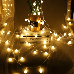 Impermeável LED Ball String Lights, Fairy Guirlanda, ao ar livre, Cadeia Lâmpada Luz, Casamento, Festa, Natal, Jardim, 10m, 20m, 30m, 50m