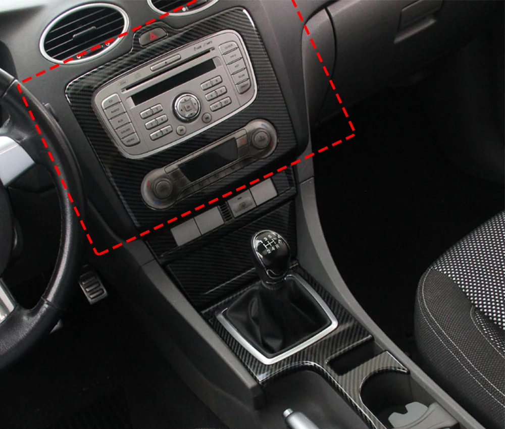 For Ford For Focus Mk2 2009 2010 Interior ABS Car Central Control Panel AC Audio Control Decoration Cover Trim Car Styling