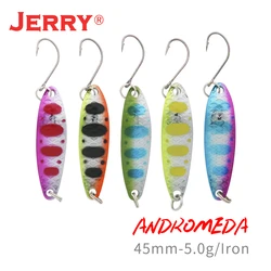 Jerry Andromeda Long Casting Flutter Metal Spoons Winter Fishing Lures 5pcs 5g Artificial Bait