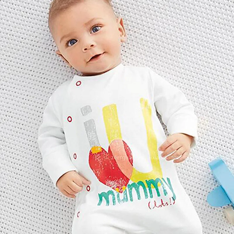 Full Code Package Feet  Autumn Baby Rompers Long-Sleeve Love Mom and Dad Baby Explosive Baby's Body Piece  new born baby clothes