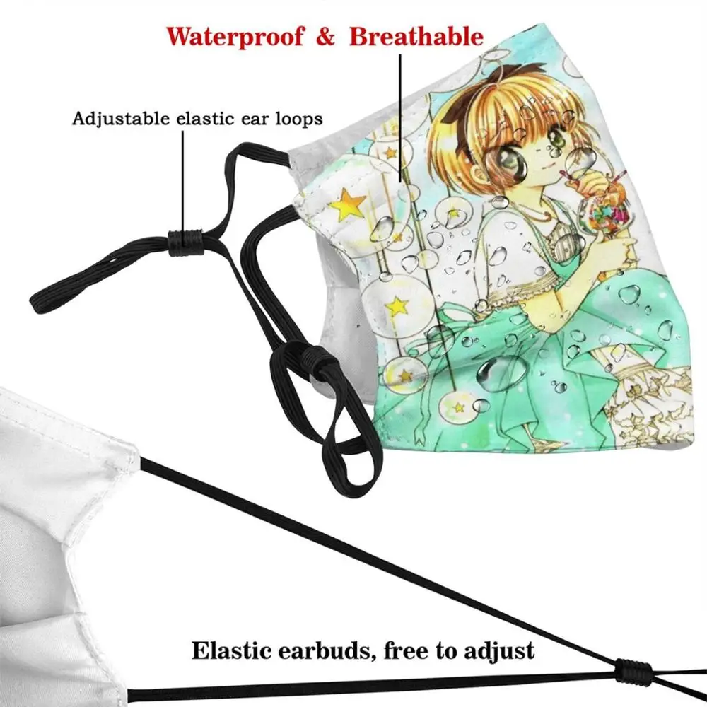 Card captor Sakura Kunstwerk Maske DIY Waschbar Filter Pm 2,5 Mund Trending Card Captor Sakura Sakura Klar Release Clamp Manga