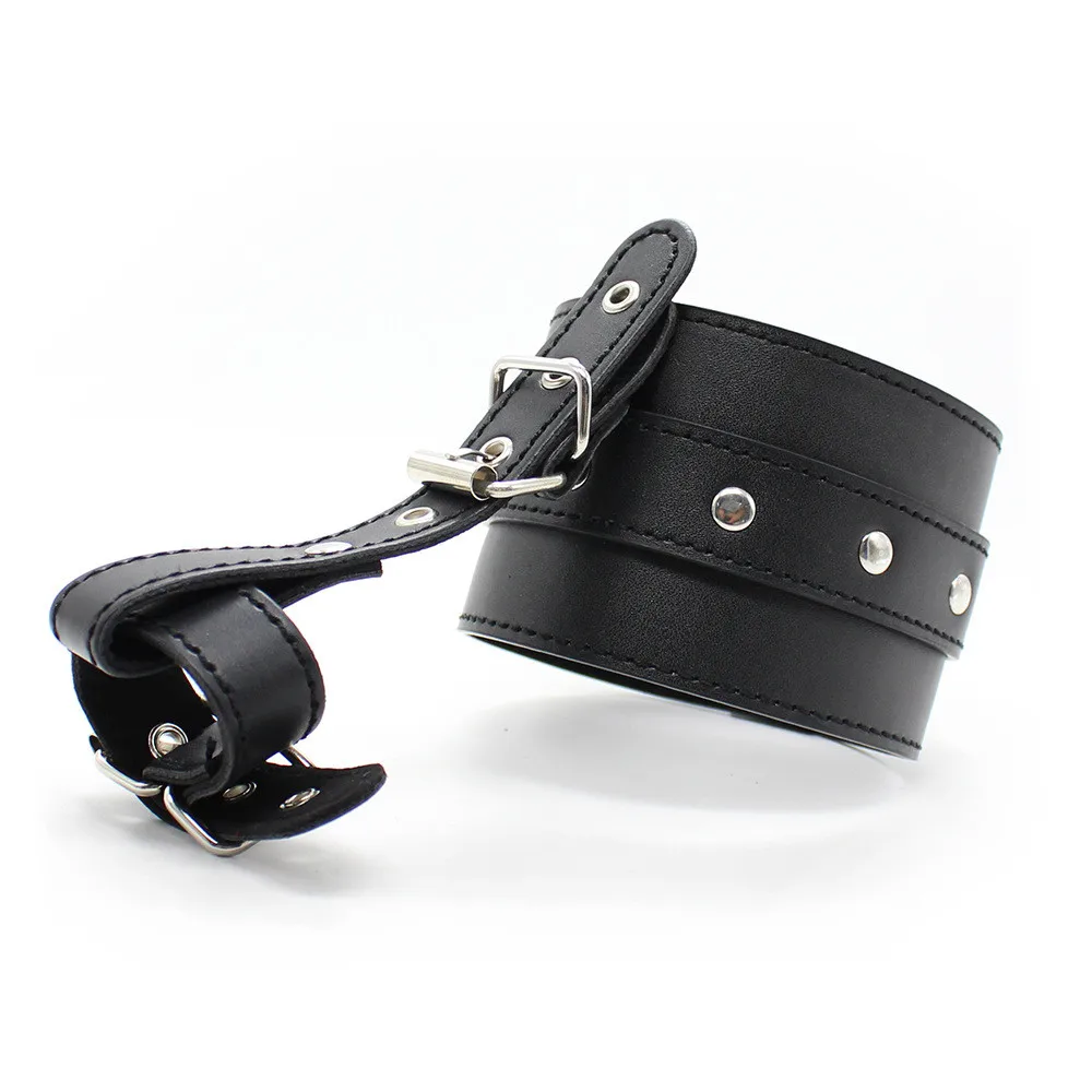 Slave Bdsm Bondage Leather Handcuffs Thumbs Ankle Toe Cuffs Sex Toys for Men Women Couples Punk Belt Costumes to Wrist Restraint