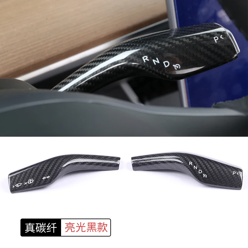 fit for   Tesla Model3 gear lever modely real carbon fiber paddle steering lever with bumper refitting parts