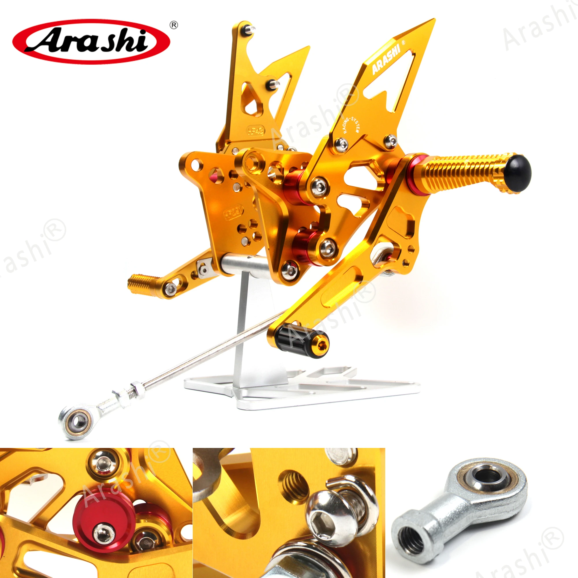 Arashi Adjustable Footrests For SUZUKI GSXR 1300 Hayabusa 2008 - 2020 CNC Rider Rearset 2009 2010 2011 2012 2013 2014 Foot Pegs