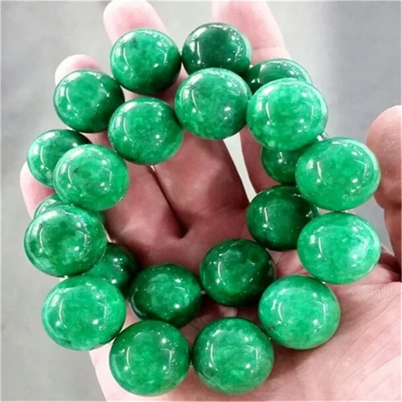 Genuine Natural Green Jade Bracelet Men Women Burma Emerald Jadeite Bangle Burmese Jades Stone Amulet Bracelets Jewellery Gifts