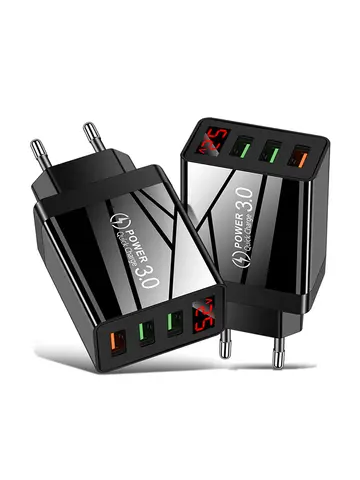 USB Quick Charger For Mobile Phone 5V 3.1A QC 3.0 LED Display 3 Ports For iPhone Samsung Galaxy Huawei Xiaomi Tablet Fast Charge