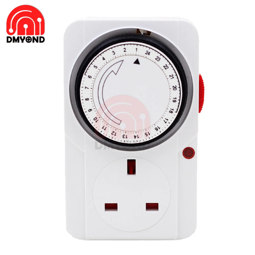 24 Hour Cyclic Timer Switch Kitchen Timer Outlet Loop Universal Timing Socket Mechanical Timer 230VAC 3500W 16A UK EU CN US Plug