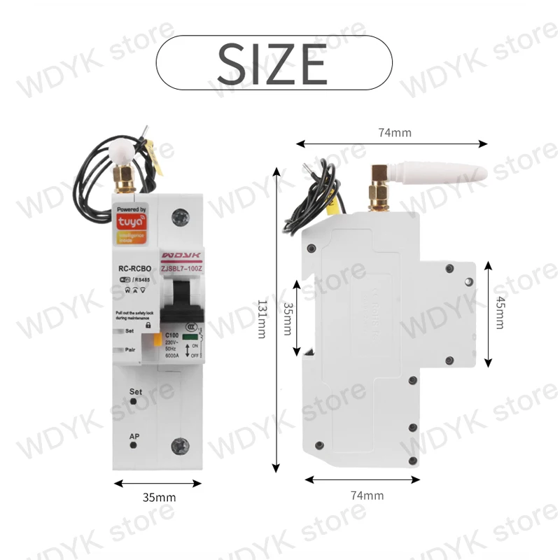 1P100A Single phase Din rail WIFI Smart Energy Meter Power Consumption kWh Meter wattmeter voice control Alexa google assistant