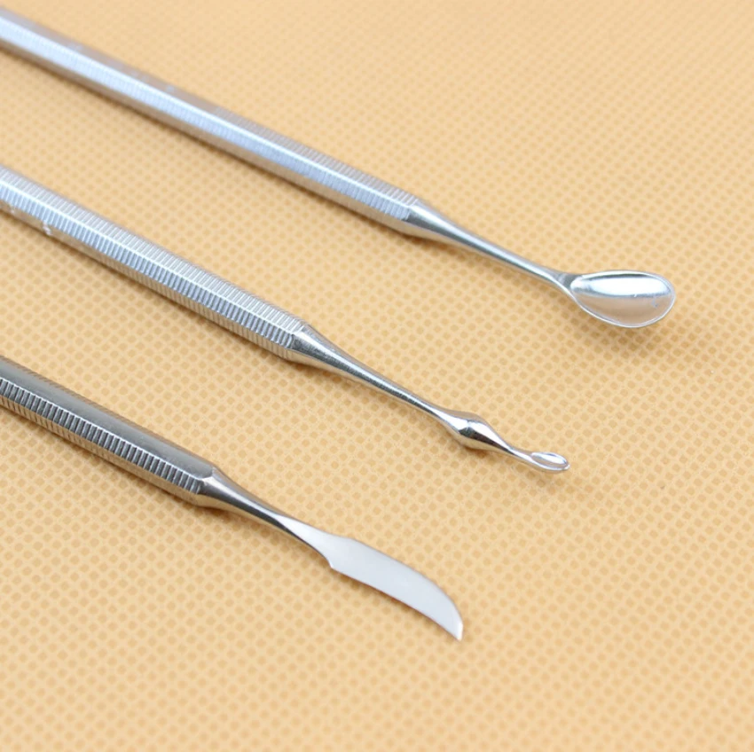 3pcs/set Dental Wax Scoop Sculpting knife Stainless Steel Double-Sided Clay Carving knife Dentist Tools Dental Pick Wax Tool