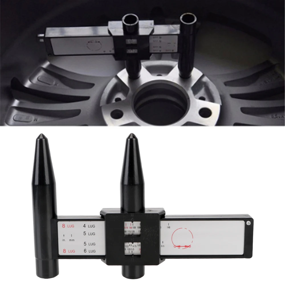 Modified hole distance ruler Black PCD caliper Thickness inspection Wheel Rim Bolt Pattern 8LUG wheels