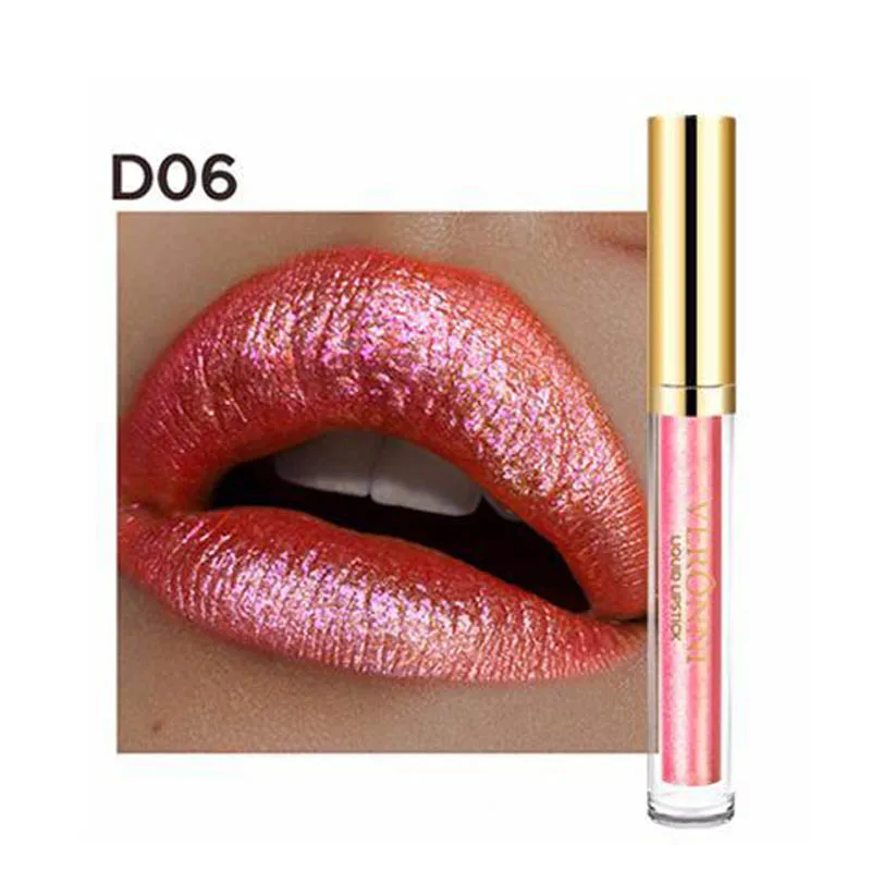 VERONNI Shimmer Glitter Metalic Lip Gloss Waterproof Makeup Long Lasting Liquid Lipstick  clear lip gloss