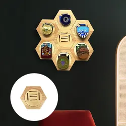 Hexagon Medal Display Rack Wooden Medal Storage Shelves Honeycomb Medal Holder Organizer Display Hanger