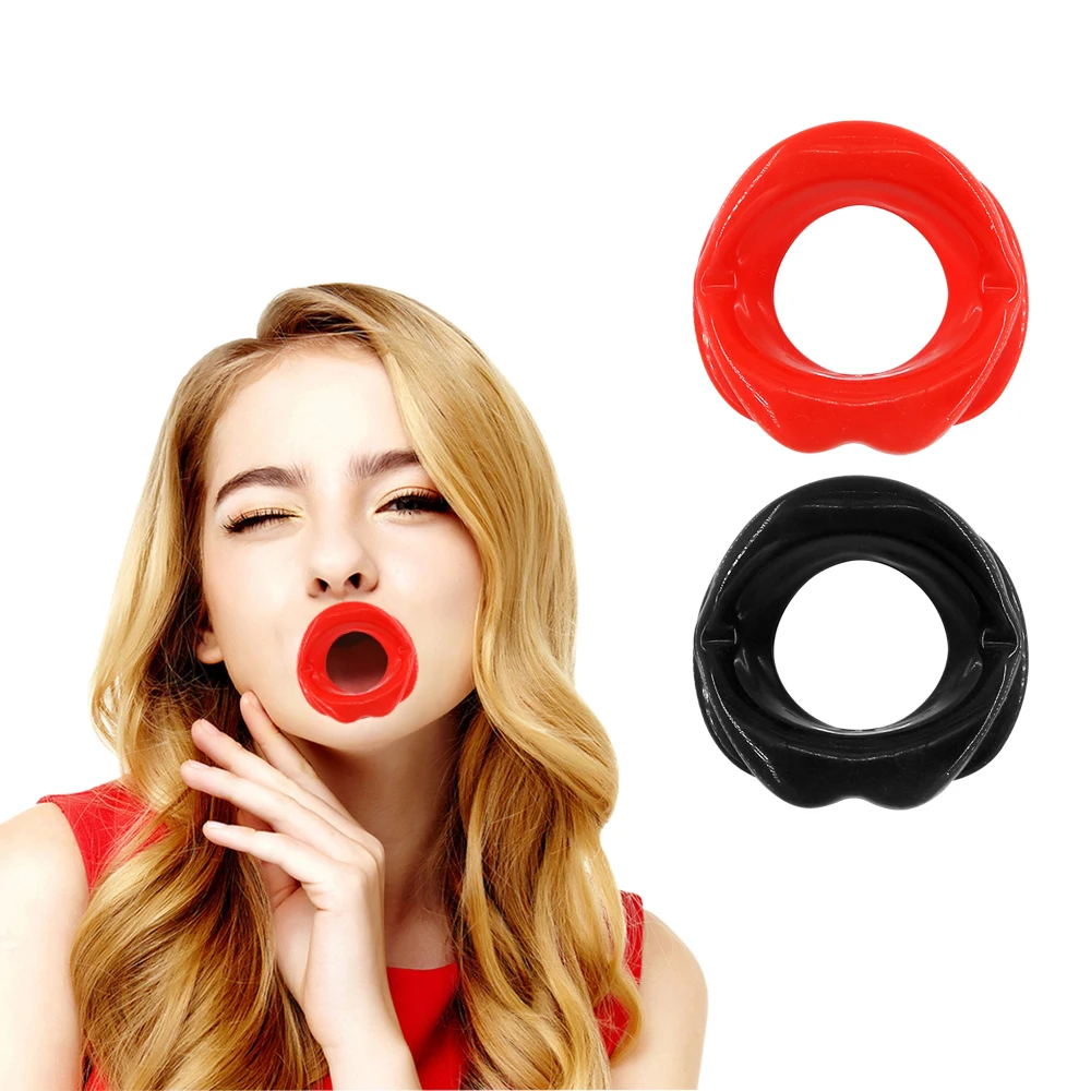 EXVOID Silicone Lips Shape O Ring Dilator Adult Games Open Mouth Gag BDSM Bondage Oral Fixation Sex Toys for Couples Mouth Plug