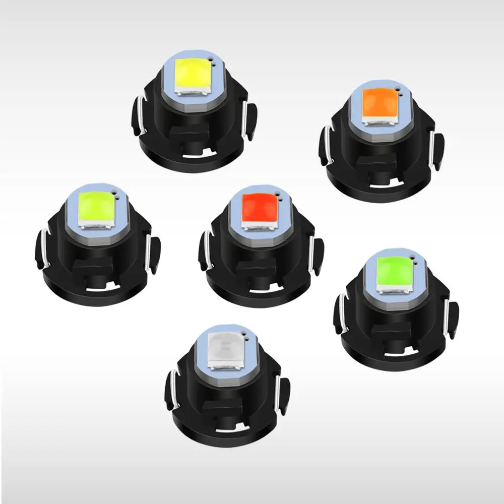 10Pcs T3 LED Bulb T4.2 T4.7 LED 3030 SMD Chips DC12V Auto Dashboard Dash Lamp Warming Indicator Wedge Light 6000K Super Bright