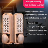 Double-sided Keyboard Mechanical Digital Keys Keyless Password Lock Zinc Alloy Waterproof Combination Knob Door Lock