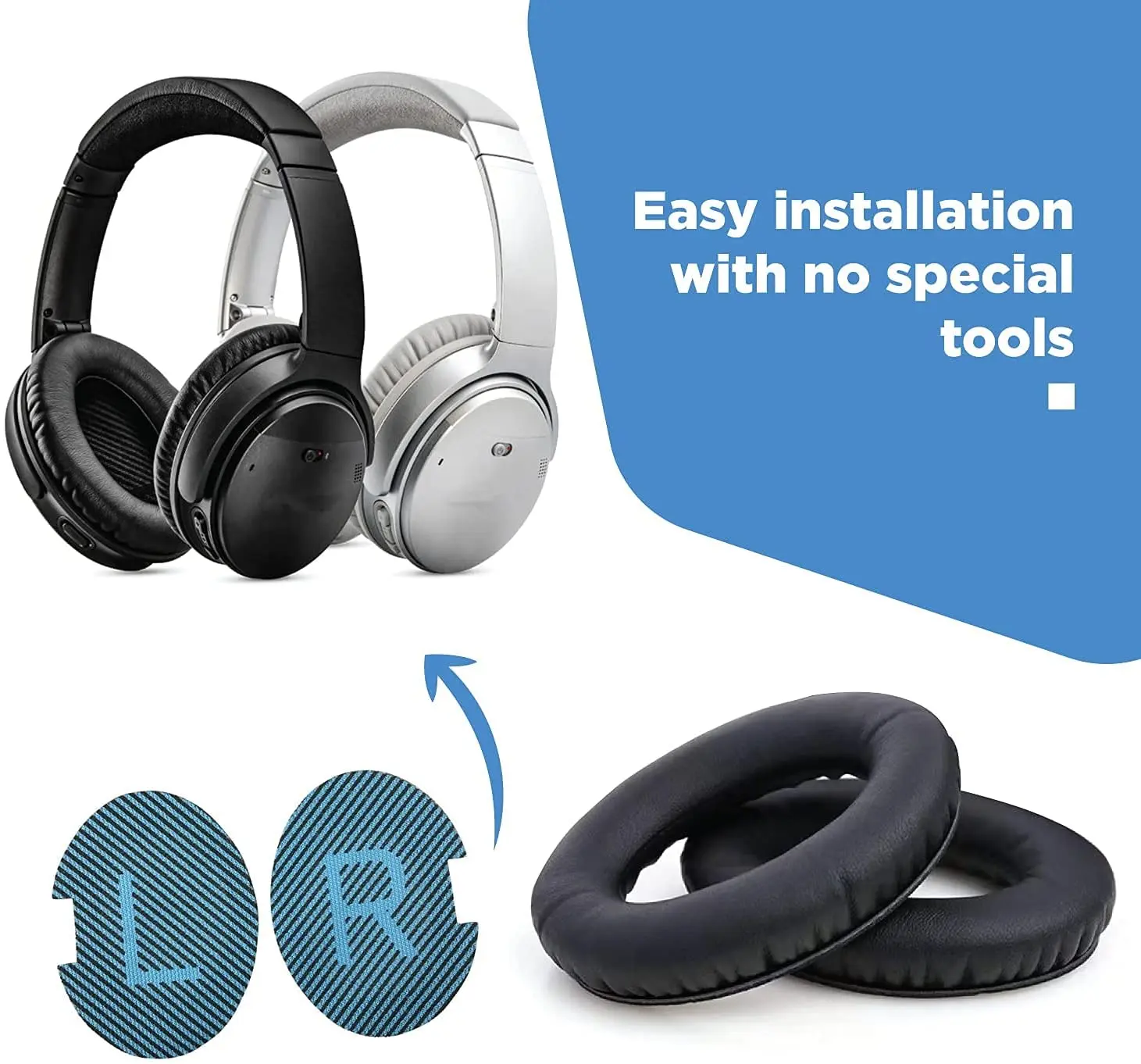 Replacement Ear Pads for Bose QC25 Quiet Comfort, QC 15, SoundTrue, SoundLink AE2 - Bose Headphones