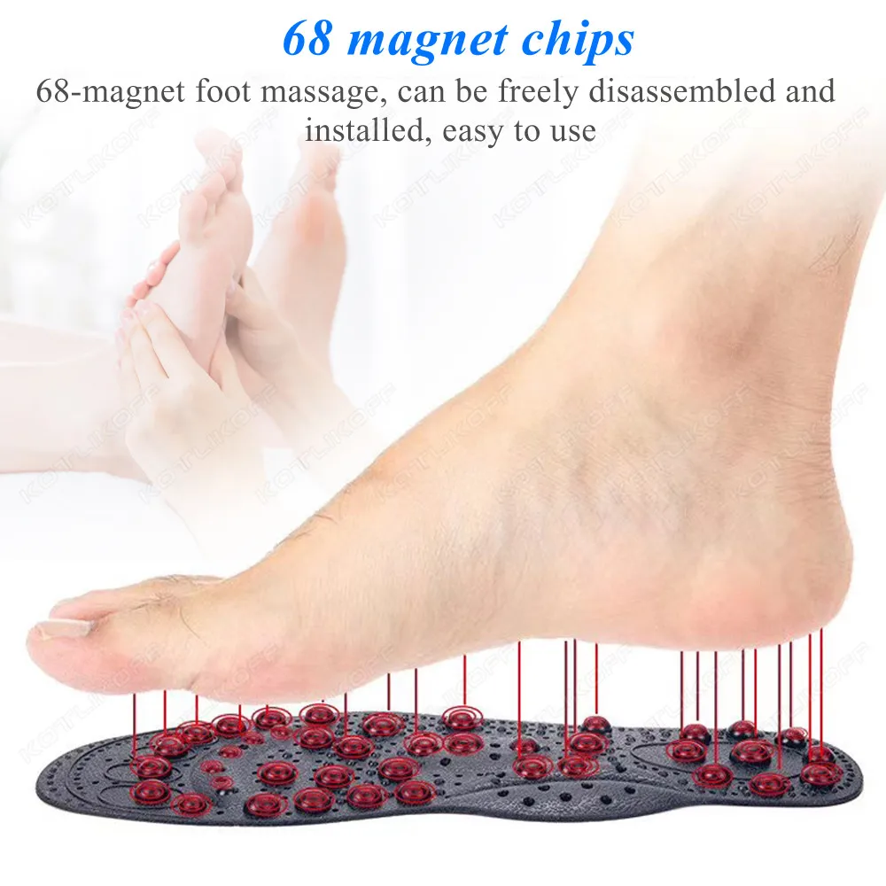 Terapia magnetica Solette per massaggio per scarpe Digitopressione del piede Sottopiede magnetico potenziato Piedi per terapia dei punti Cuscinetti