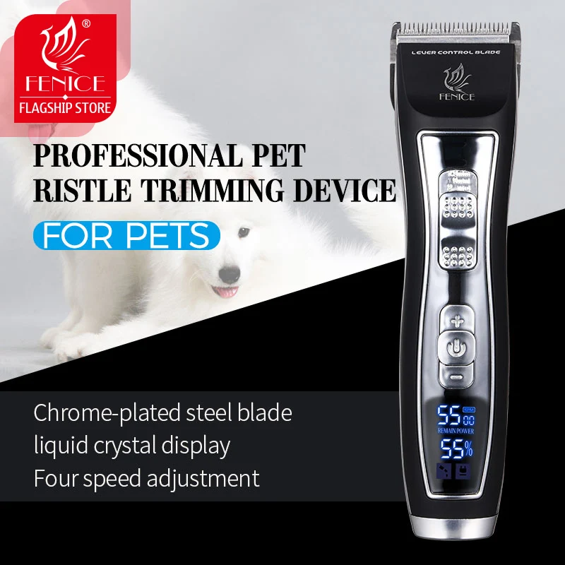 Fenice Electrical Pet Clipper Machine Grooming Kit Rechargeable Pet Cat Dog Hair Trimmer Shaver Set Animals Hair Cutting