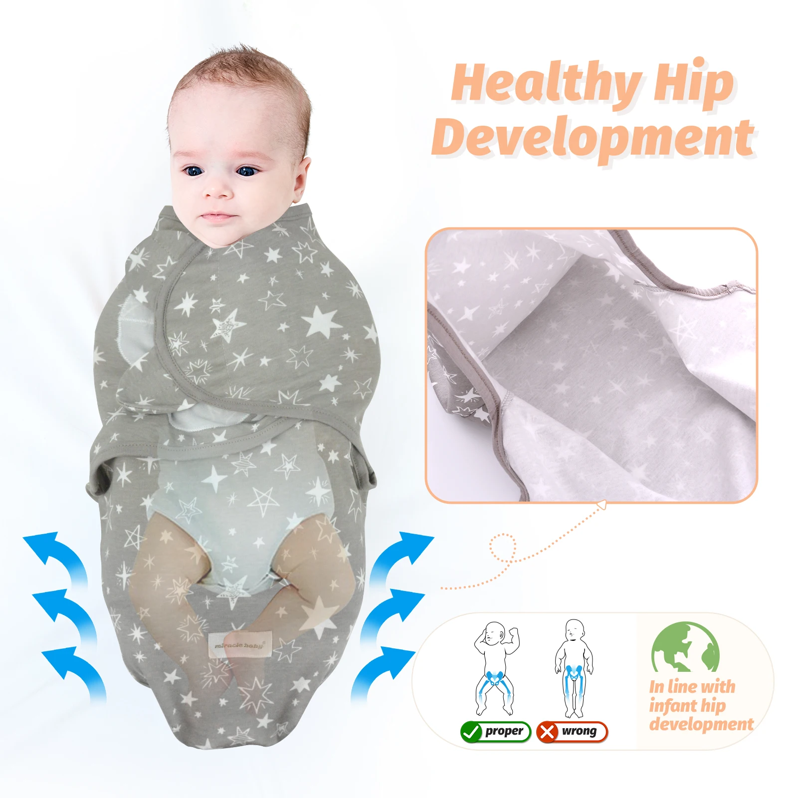 3Pcs Set Newborn Swaddle Wrap Cotton Baby Swaddling Sleeping Bag Infant Envelope Sleep Sack Bedding For 0-6 Months