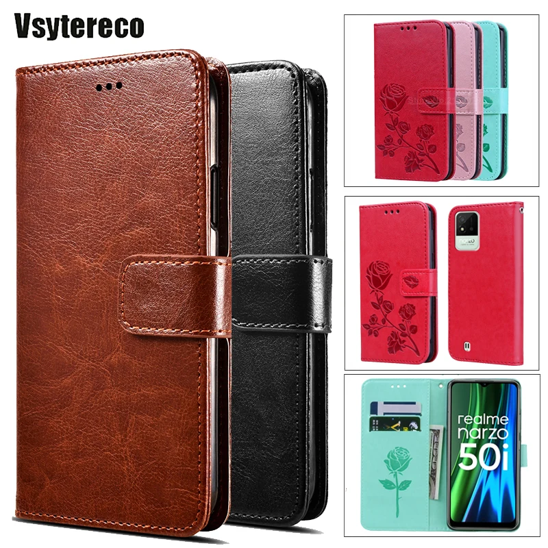 Flip Case For Realme Narzo 50i 30 A Pro 5G on Etui Realme 8 7 Pro 8 i S Wallet Leather Cover For Realmi Narzo 50A RMX3430 Hoesje